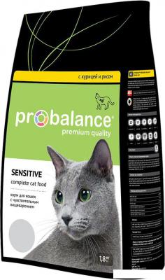 Сухой корм для кошек Probalance Sensitive (с чувствительным пищеварением, с курицей и рисом) 1.8 кг Сухой корм для кошек Probalance Sensitive (с чувствительным пищеварением, с курицей и рисом) 1.8 кг