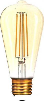 Светодиодная лампочка Gauss LED Filament ST64 E27 8W Golden 2400К 157802008 Светодиодная лампочка Gauss LED Filament ST64 E27 8W Golden 2400К 157802008