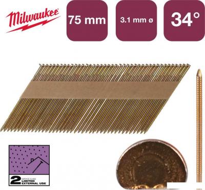 Гвозди для пистолета Milwaukee 4932492610 (2200 шт) Гвозди для пистолета Milwaukee 4932492610 (2200 шт)