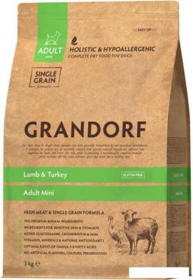 Сухой корм для собак Grandorf Dog Mini Breeds Lamb & Turkey (с ягненком и индейкой) 3 кг Сухой корм для собак Grandorf Dog Mini Breeds Lamb & Turkey (с ягненком и индейкой) 3 кг