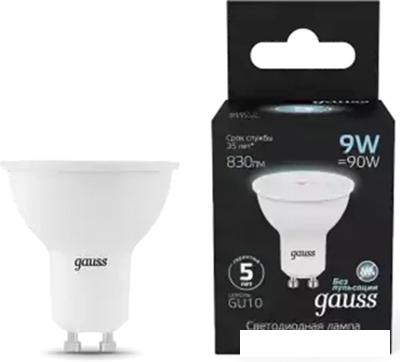 Светодиодная лампочка Gauss MR16 9W 830lm 4100K GU10 LED 101506209 Светодиодная лампочка Gauss MR16 9W 830lm 4100K GU10 LED 101506209