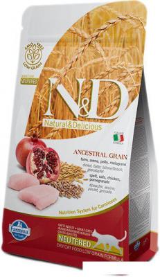 Сухой корм для кошек Farmina N&D Low Grain Cat Chicken & Pomegranate Neutered (низкое содержание зерна с курицей и гранатом) 5 кг Сухой корм для кошек Farmina N&D Low Grain Cat Chicken & Pomegranate Neutered (низкое содержание зерна с курицей и гранатом) 5 кг